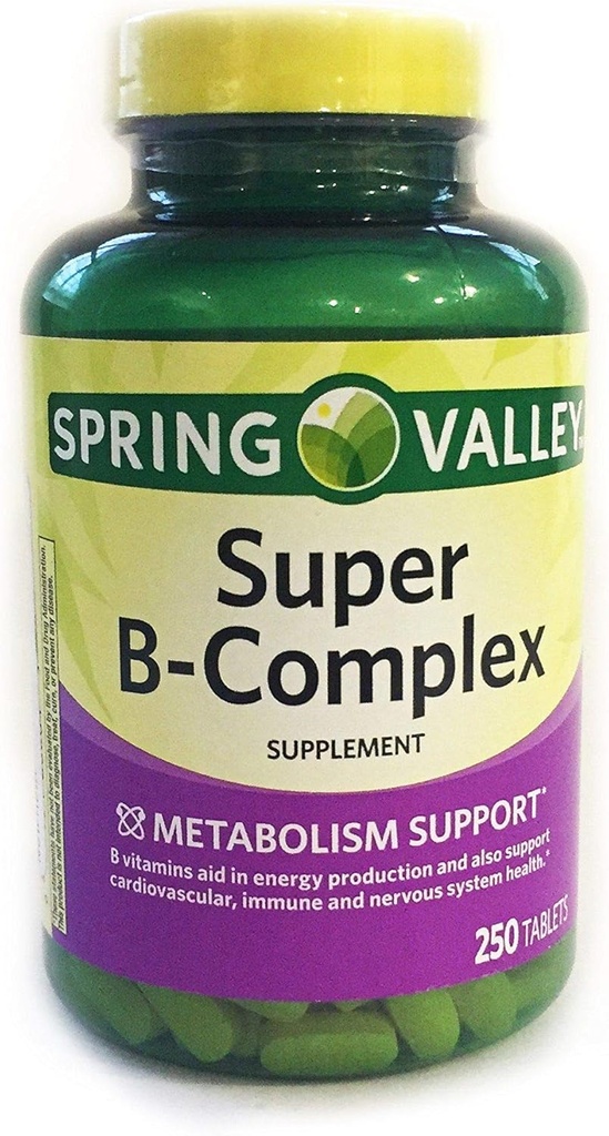 Spring Valley Super B-Complex, Metabolism Support, 250 Tablets