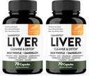 Sandhu's Liver Cleanse Detox & Repair Support | 70 Capsules (Pack of 2) | Herbal Supplement for Liver Health | Milk Thistle Dandelion Root Andrographis with 8 Minerals