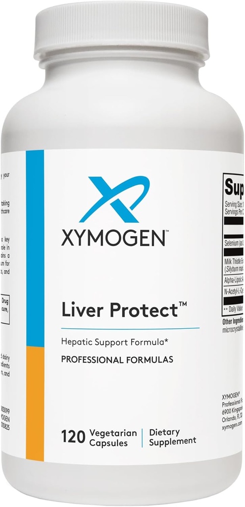 XYMOGEN Liver Protect - Supports Liver Health + Glutathione Production - Milk Thistle Extract, ALA Alpha-Lipoic Acid, N-Acetyl-L-Cysteine, Selenium L-Selenomethionine (120 Capsules)