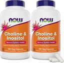 Now Choline & Inositol, 180 Vegetarian Capsules (Pack of 2)