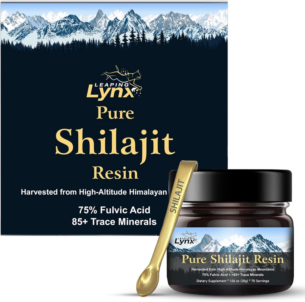 Himalayan Shilajit Resin 1,000 mg – Gold-Grade Organic Fulvic Acid & 85+ Trace Minerals | Alpine-Harvested, Sun-Dried & Lab-Purified | Energy, Vitality, Immune & Cardiovascular Support | Non-GMO