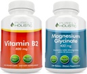 Purely Holistic Vitamin B2 Riboflavin 400mg + Magnesium Glycinate 400mg Bundle - 510 Vegan Capsules - Made in The USA