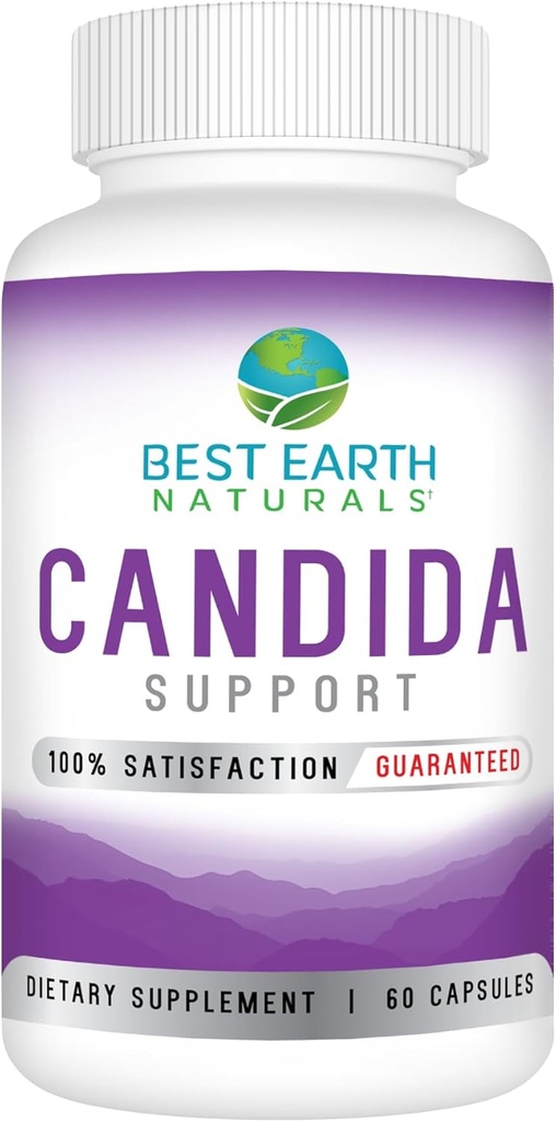Best Earth Naturals Candida Support Supplement Promote Balance and Well-Being for Men and Women 60 Count
