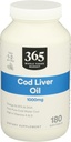 365 by Whole Foods Market, Cod Liver Oil Norwegian 1000Mg, 180 Softgels