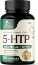 5 HTP 200mg Capsules Vegetarian Supplement - 5HTP Plus Calcium for Brain Support - Extra Strength Griffonia Simplicifolia 5-HTP Formula - 5 Hydroxytryptophan - Gluten Free & Non-GMO - 120 Capsules