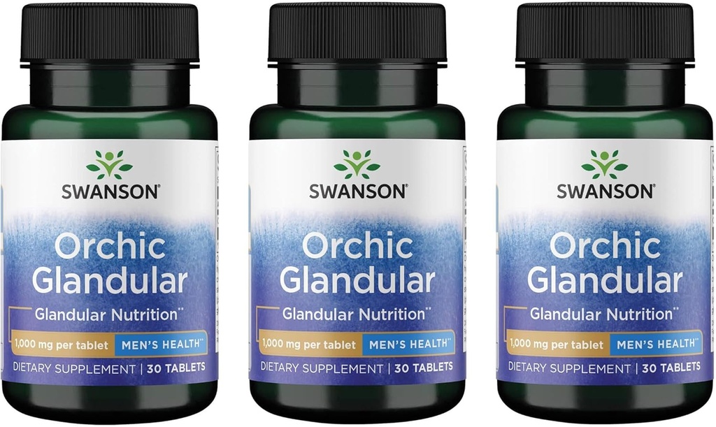 Swanson Orchic Glandular - Men's Health 1,000 mg 30 Tabs (3 Pack)