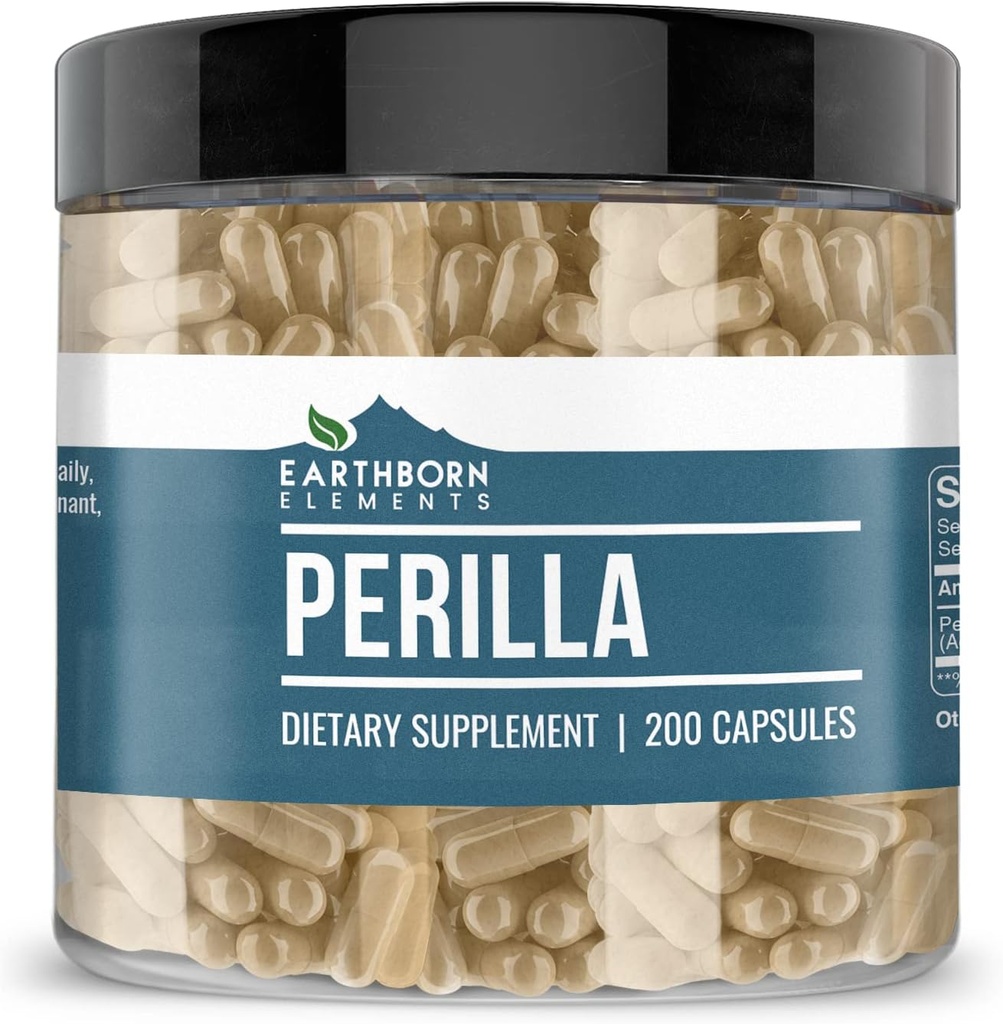 Earthborn Elements Perilla 200 Capsules, Pure & Undiluted, No Additives