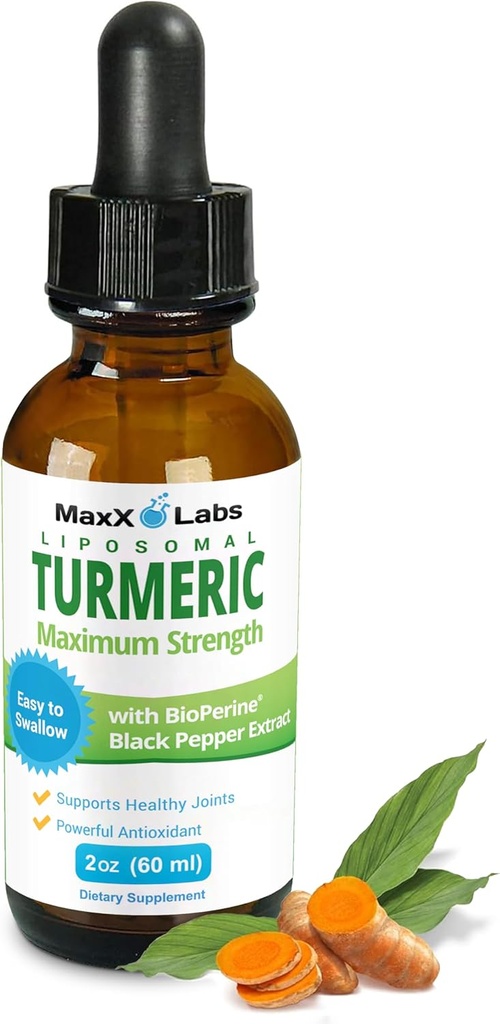 Turmeric Liquid Supplements - Turmeric Curcumin with Black Pepper Extract - Highest Potency 800mg - Antioxidant - Tumeric Supplements w/Bioperine - Non-GMO - 2 Fl Oz