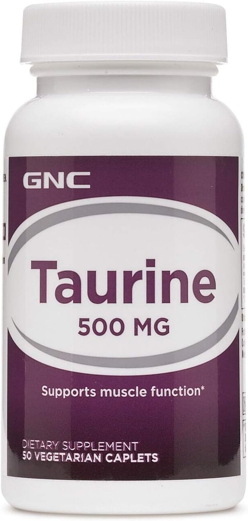 GNC Taurine 500mg Supplement, Supports Muscle Function, 50 Servings