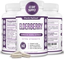 Purely Optimal Elderberry Capsules - Premium Quality Sambucus Nigra Extract Supplement - Naturally Sourced, Immune Function Support - Non-GMO, Gluten Free, Vegan Friendly - 60 Capsules