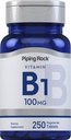 Piping Rock Vitamin B1 100mg | 250 Tablets | Thiamine Supplement | Vegetarian, Non-GMO, Gluten Free