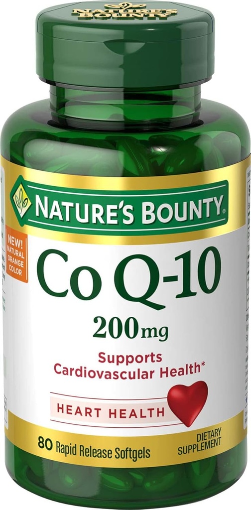 Nature's Bounty Co Q-10 200 mg Rapid Release Softgels Supports Cadiovascular Health 80 Ea (Pack of 4)