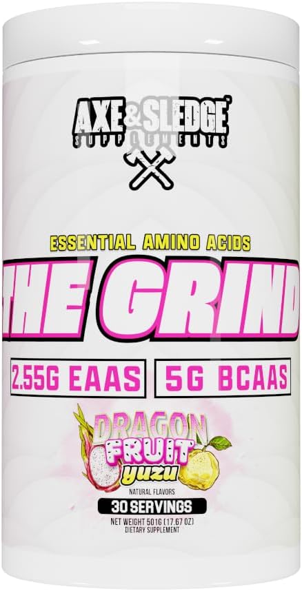 The Grind Essential Amino Acids, Branched Chain Amino Acids, 30 Servings (Dragon Fruit Yuzu)