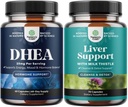 Bundle of DHEA Supplement for Women & Men - Pure DHEA 25mg for Hormone Balance - Dehydroepiandrosterone and Liver Cleanse Detox & Repair - Milk Thistle Supplement for Digestion & Immune Health