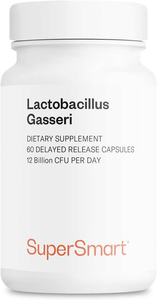 Supersmart - Lactobacillus Gasseri 12 Billion CFU per Day - Probiotic Supplement | Non-GMO & Gluten Free - 60 DR Capsules (Delayed Release)
