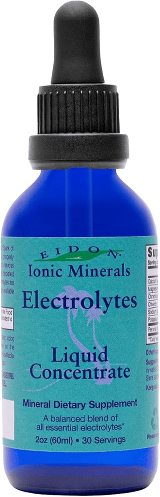 Eidon Electrolytes - Liquid Electrolyte Drops, Ionic Mineral Supplement to Add to Water, Replenish & Balance The Electrolyte Equilibrium, Hydration Support, Unsweetened Sugar Free - 2 oz