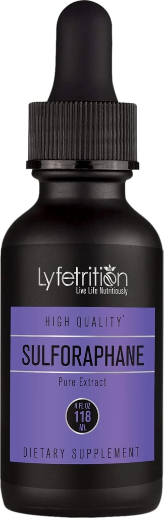 Lyfetrition Activated & Stabilized Sulforaphane 540mg,4 Oz Liquid,220 Servings,Made in USA,Quick Absorption,Quality Potent Ingredients,Third-Party Tested,Non-GMO,GMP Certified,Cruelty-Free Products