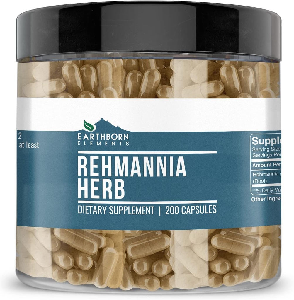 Earthborn Elements Rehmannia Herb, 200 Capsules, Pure & Undiluted, No Additives