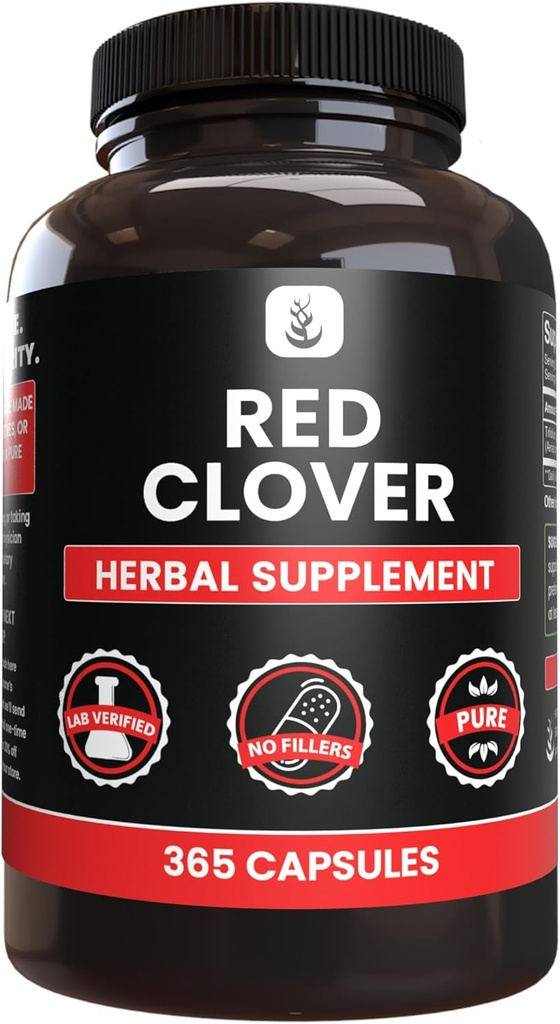 PURE ORIGINAL INGREDIENTS Red Clover (365 Capsules) No Magnesium Or Rice Fillers, Always Pure, Lab Verified