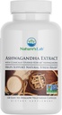 Nature's Lab Extra Strength Ashwagandha KSM 66 Extract - 5% Withanolides, Pure Organic Ashwagandha Root Powder - Supports Stress Relief, Focus and Strength Support* - 120 Ct (60 Day Supply)