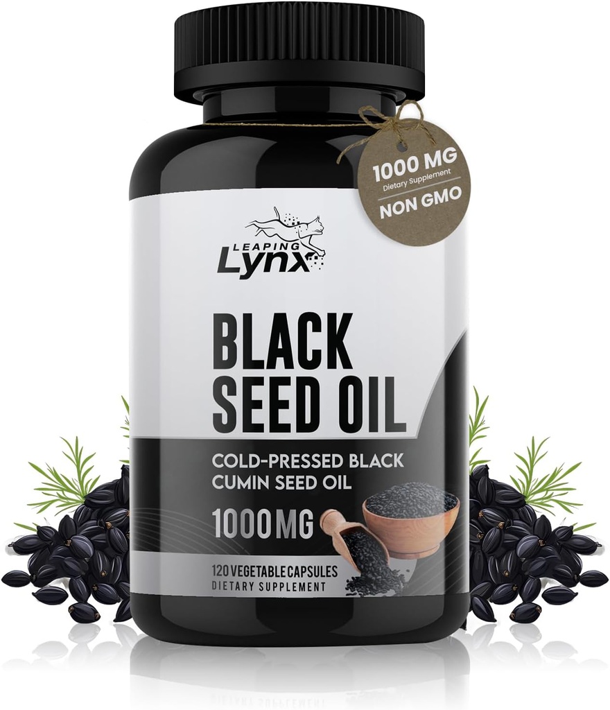 Black Seed Oil 1000mg – Cold-Pressed Nigella Sativa Softgels for Immune, Heart, Joint & Skin Health | 120 Softgels (60-Day Supply) | Non-GMO, Cold Pressed Black Cumin Seed Oil