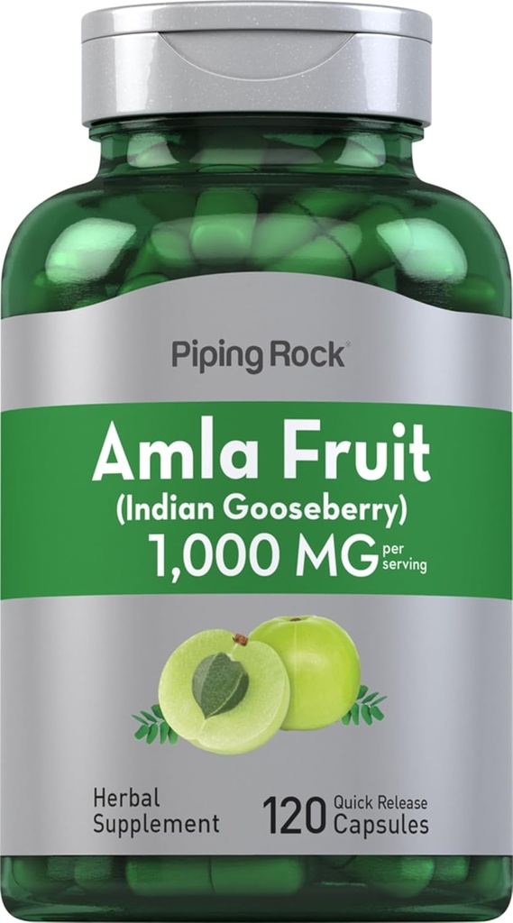 Piping Rock Amla Fruit Extract Capsules 1000mg | 120 Count | Herbal Supplement | Non-GMO, Gluten Free