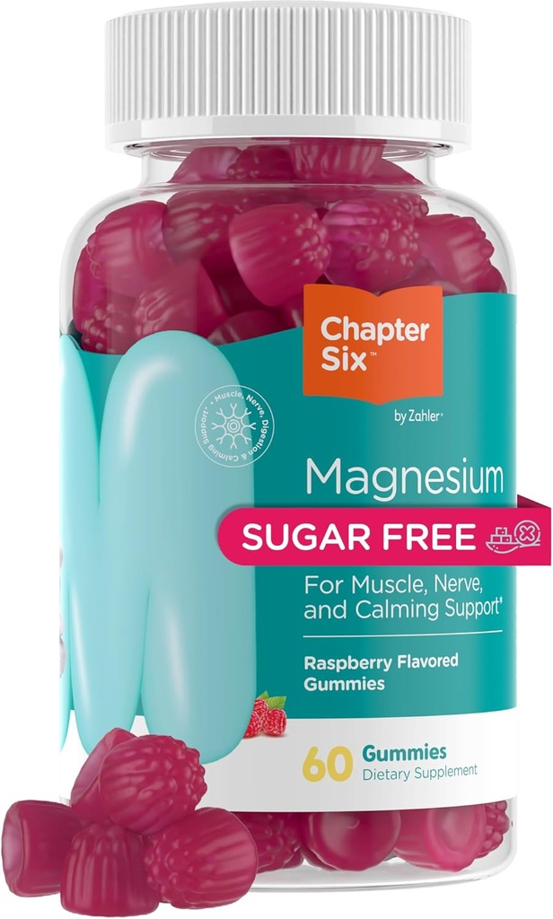 Zahler Magnesium Gummies - Sugar Free Magnesium Citrate Gummies for Muscle, Nerve and Calm Support - Relaxing Non GMO Gluten Free Chewable Raspberry Flavored Magnesium Chews for Adults (60 Count)