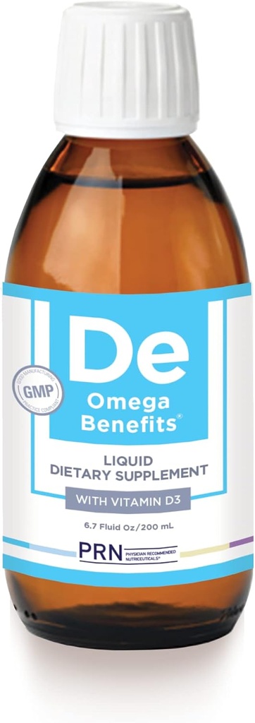 DE Omega Benefits Liquid Supplement - 6.7 oz, 40-Day Supply - Re-Esterfied Omega 3 Triglyceride Form with 1680mg EPA, 560mg DHA & Vitamin D for Dry Eyes