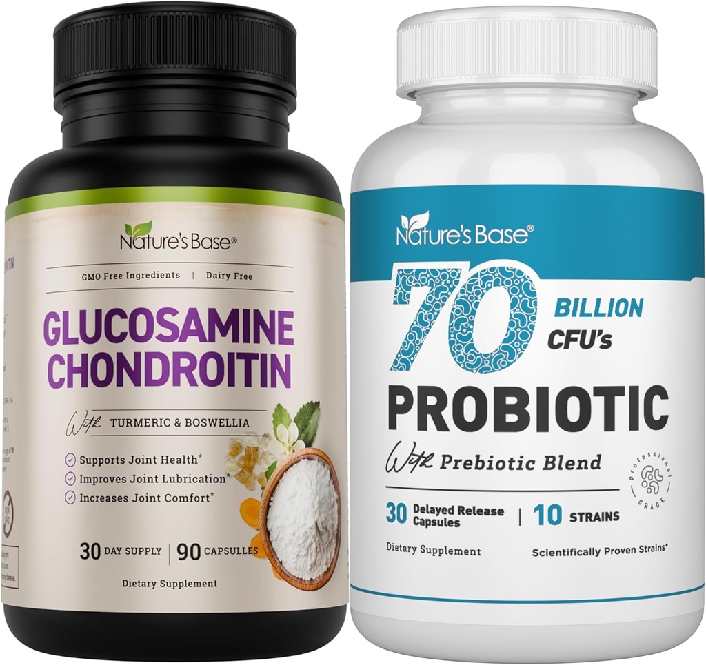 Nature's Base Glucosamine Chondroitin + Probiotics 70 Billion CFU