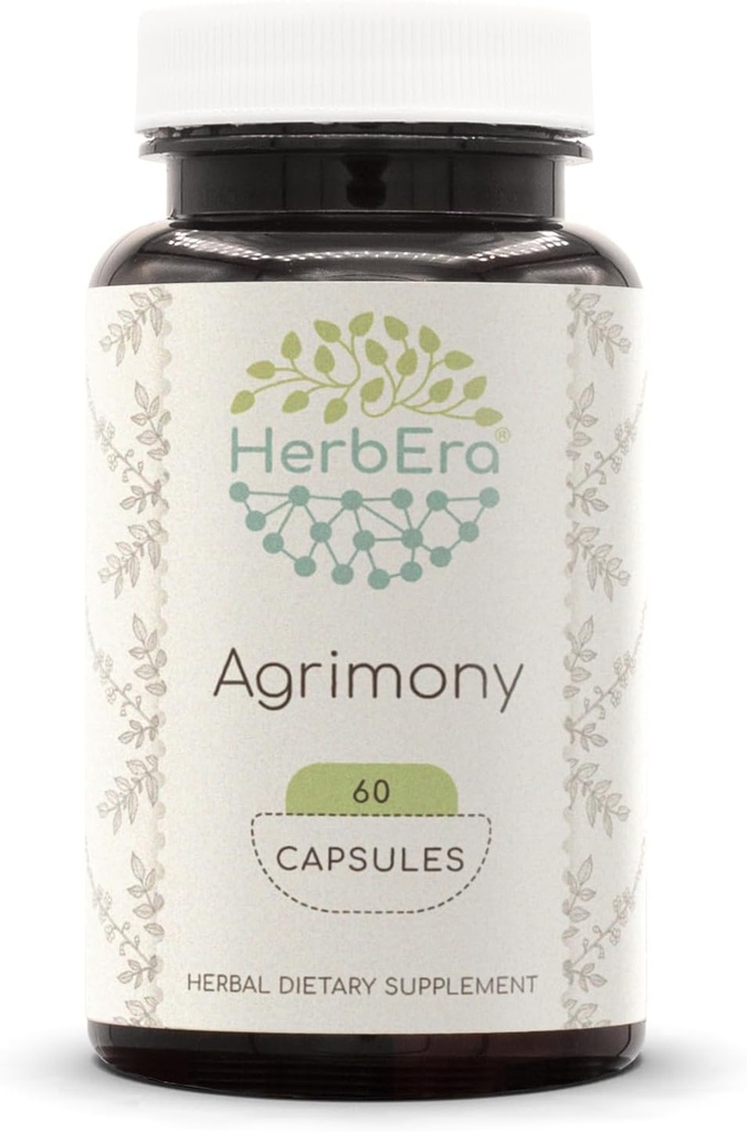 HerbEra Agrimony 60 Capsules, 400 mg, Agrimony (Agrimonia Eupatoria) Dried Herb (60 Capsules)