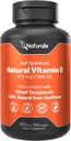Naturalis Sunflower Vitamin E 670mg (1000 IU) with Mixed Tocopherols | Essential Skin Vitamin & Immune Support | Non-GMO, Soy & Gluten Free | 60 Softgels