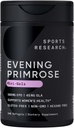 Sports Research Evening Primrose Oil (500mg) Cold-Pressed with No fillers or Artificial Ingredients, Non-GMO Tested - Gluten & Soy Free (240 Liquid Softgels)