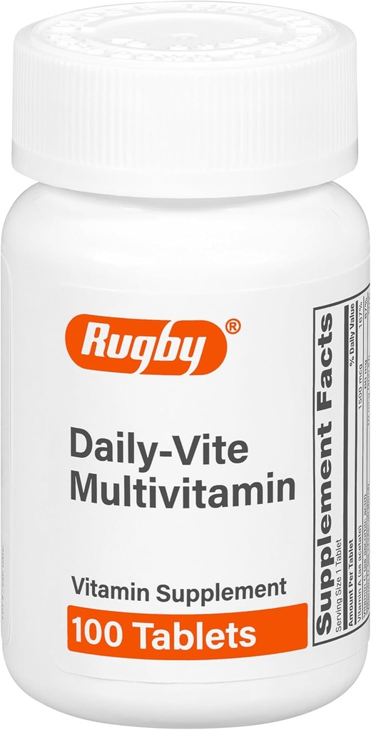 Rugby Daily-Vite Multivitamin - Daily Vitamin Supplement - 100 Tablets (1 Pack)