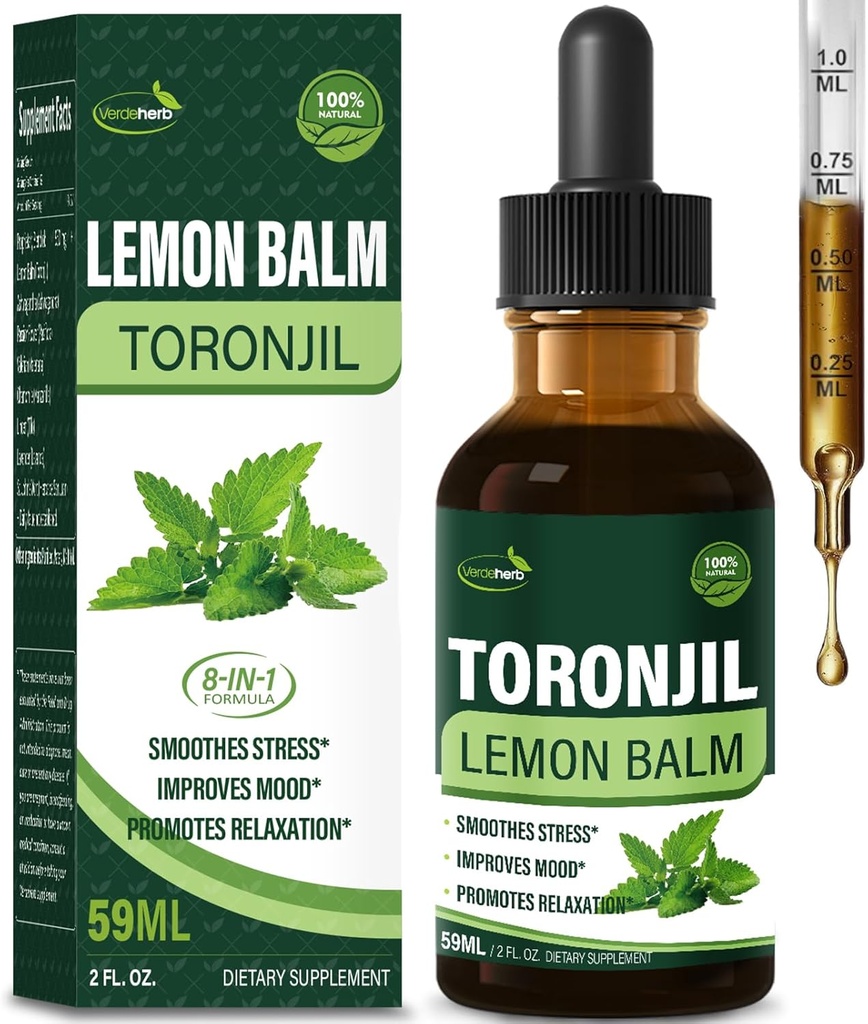 Liquid Drops, Natural Herbal Extract with Lemon Balm Toronjil Support Promotes Relaxation. 2oz