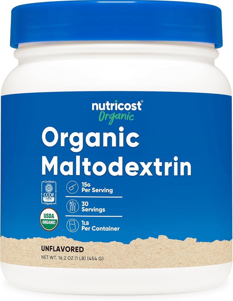 Nutricost Organic Maltodextrin Powder 1lb - Gluten Free, Non-GMO