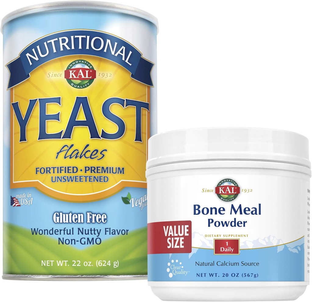 KAL Bone Meal Powder & Nutritional Yeast Bundle | 20oz & 22oz