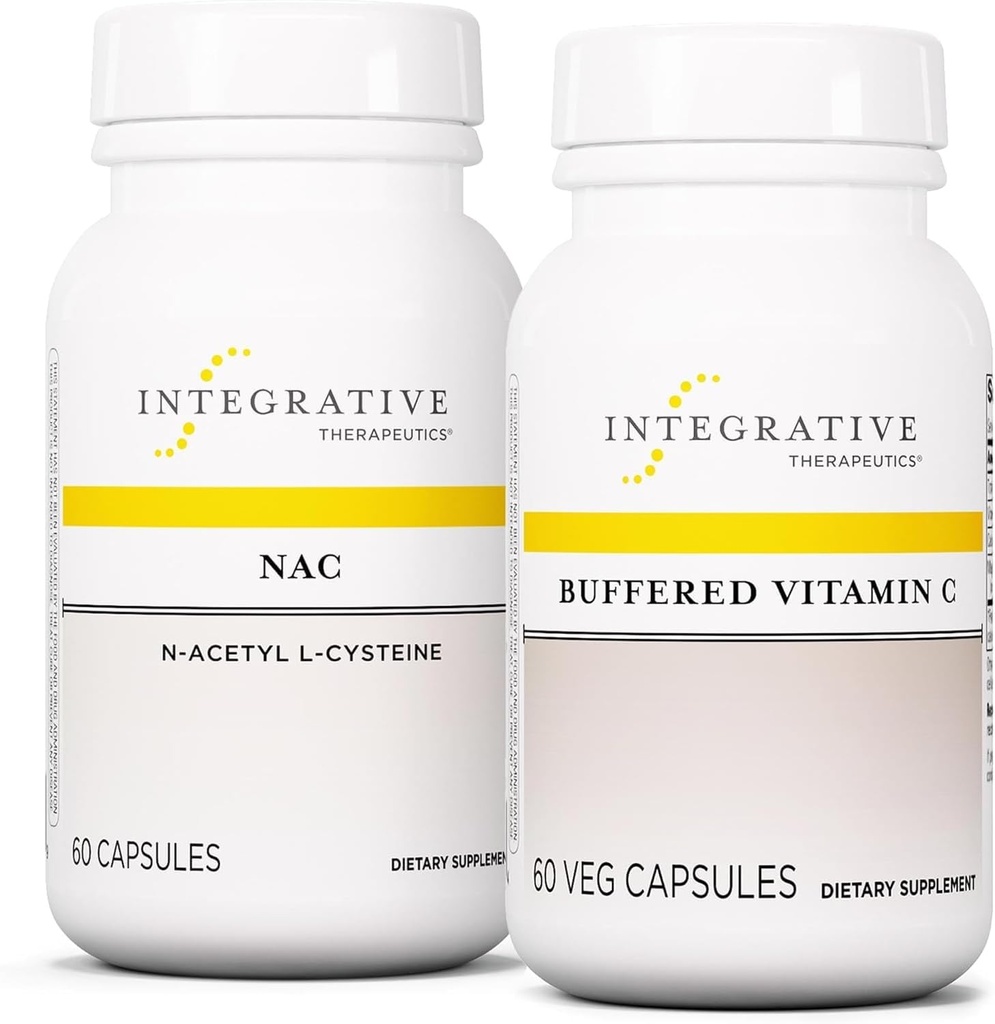 Integrative Therapeutics Bundle with Buffered Vitamin C Capsules 1,000 mg, 60 Vegan Capsules & NAC, 60 Capsules - Immune Supplement with Antioxidant Support* - Support Respiratory & Lung Function*