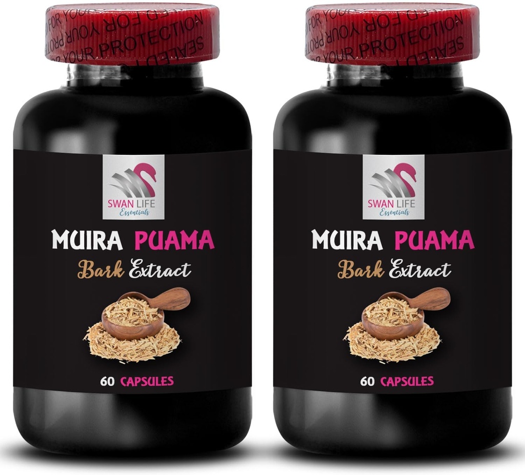 Herbal Awakening - MUIRA PUAMA BARK EXTRACT - Energizing Plant Power, Plant-Driven Balance, Strength Support, Adventure Readiness, Energy Optimizer, Botanical Drive, Boost Blend 2 Bottles 120 Caps