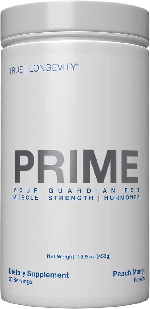 DRINK HRW Prime Men's Health Supplement - Enhance Muscle, Strength, Vitality - Scientifically Validated, Premium Ingredients - Boost Energy, Endurance with Creatine+ GAA - Peach Mango (30 Servings)