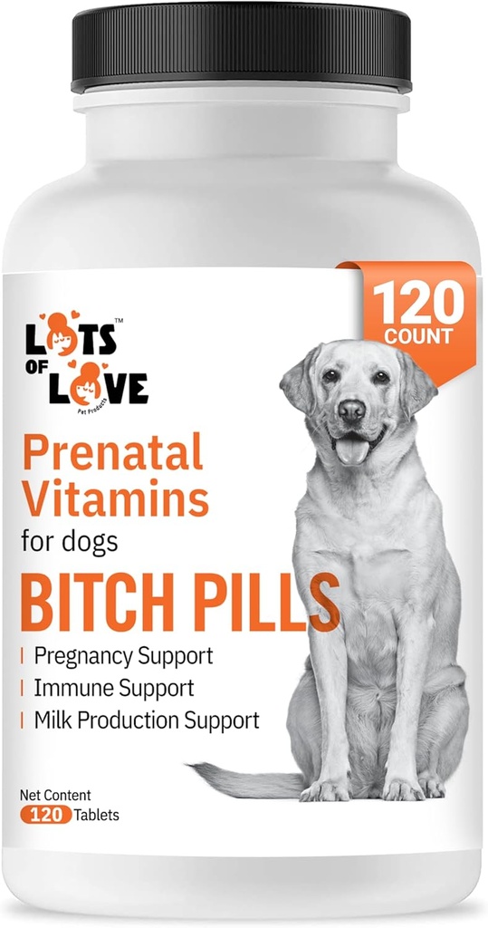 Bitch Pills | Dog Prenatal Vitamins | Prenatal Vitamins for Dogs | Prenatal for Dogs | Thomas Pet Earlier | 120 Tablets