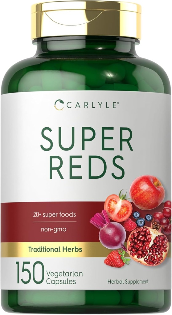Carlyle Super Reds Capsules | 150 Count | Superfoods Supplement | Vegetarian & Non-GMO
