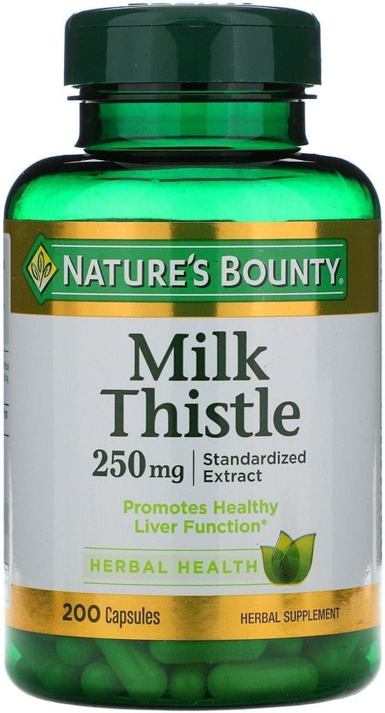 Nature's Bounty Milk Thistle 250 mg Capsules 200 ea (Pack of 3)