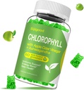 Chlorophyll Gummies with Black Seed Oil, Moringa, Probiotic for Body Odor, Digestion, Skin, Hair, and Immunity Support - Adults Kids Women Men, 60 Apple Flavored Gummies