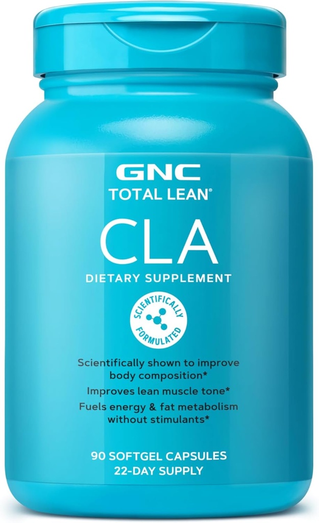 GNC Total Lean CLA | Improves Body Composition & Lean Muscle Tone, Fuels Fat Metabolism & Energy Without Stimulants | Gluten Free | 90 Softgels