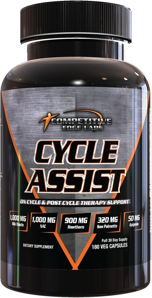 Cycle Assist by CEL: All-in-One On Cycle Support with Advanced Liver Assist and Organ Protection. 60 servings. Includes Milk Thistle, Saw Palmetto, and Hawthorne.