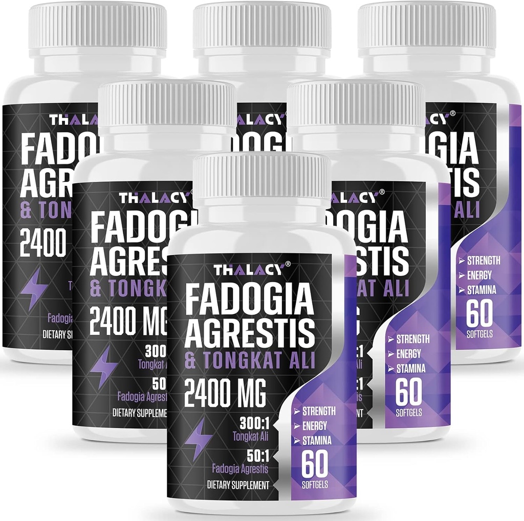 2400mg Fadogia Agrestis Tongkat Ali Supplement - Fadogia Agrestis 1400mg & Tongkat Ali 1000mg Ultra Blend, Maximum Strength, Muscle Mass & Athletic Performance, 360 Softgels