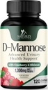 D-Mannose Supplement 1,350 mg with Cranberry & Hibiscus - Effective Fast-Acting, Flush the Impurities for Natural Bladder, Urinary Tract Health Support, for Women and Men, Non-GMO, Vegan, 120 Capsules