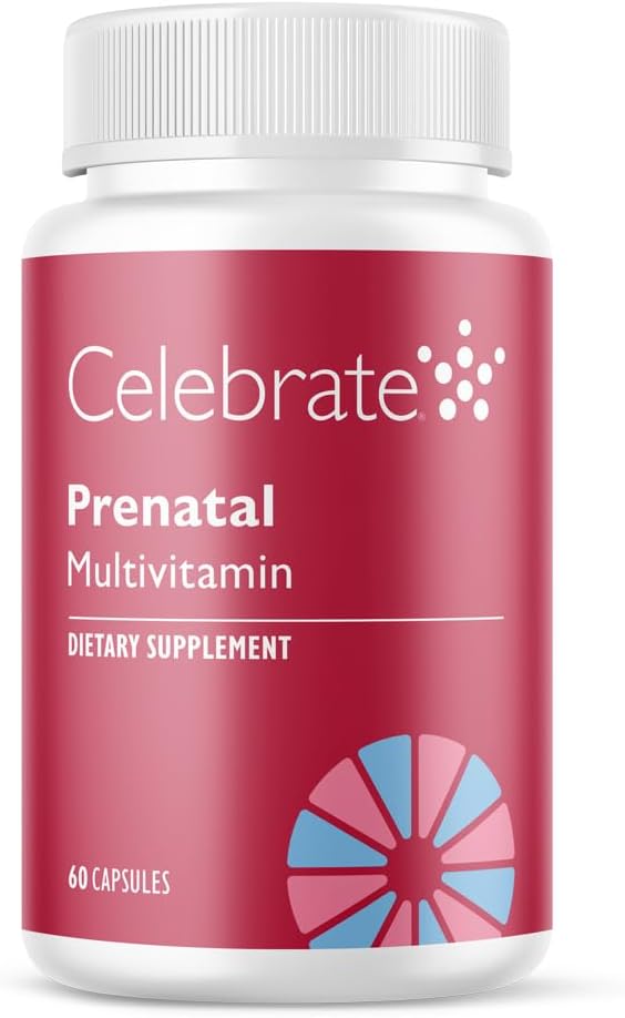Celebrate Vitamins Bariatric Prenatal Multivitamin Capsules with Folate (Folic Acid), Vitamin A, Iron, Iodine, and Choline, for Roux en Y and Sleeve Gastrectomy Patients, 60 Count