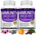 10 in 1 Immunity Boost Immune Support Supplement â€“ 1650mg Made with Elderberry, Vitamin C, Zinc, Echinacea & Probiotics for Immune System Booster, Support Healthy Respiratory System, 2x 60 Capsule