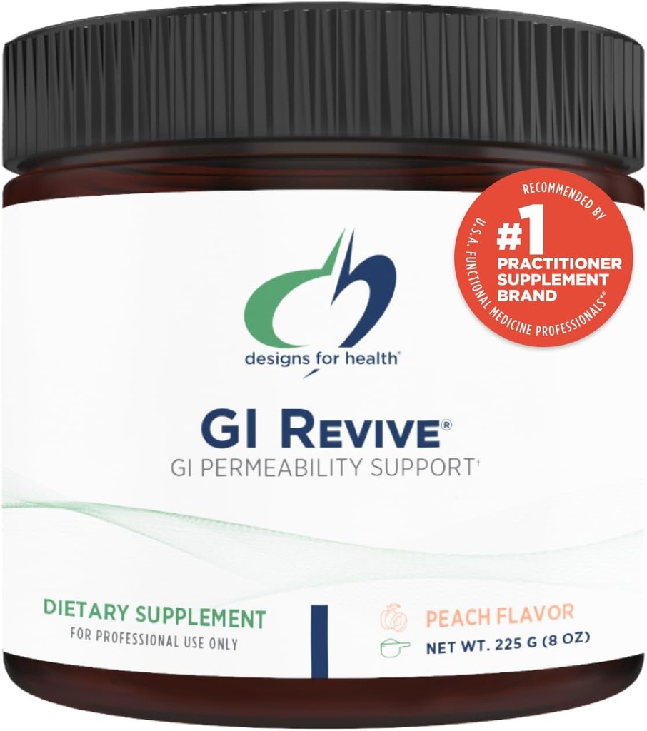 Designs for Health GI Revive Gut Health Powder - L Glutamine & Citrus Pectin for Digestive Health + Slippery Elm, Marshmallow Root & Cat's Claw for Healthy Intestinal & Gut Lining Support* (28 Servs)